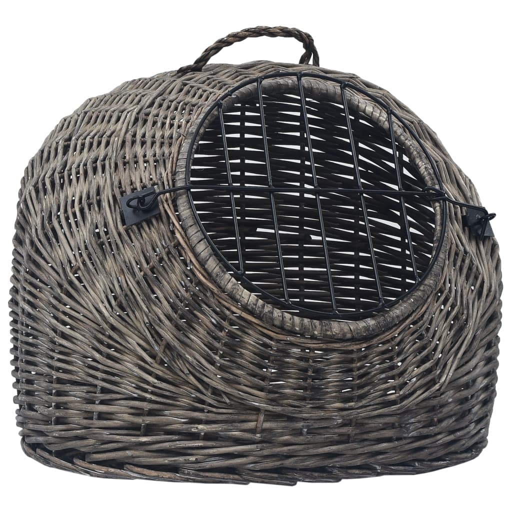 Vidaxl Cat Carrier 45x35x35 cm Willow Wood Grey