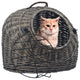 Vidaxl Cat Carrier 50x42x40 cm en bois de saule naturel gris