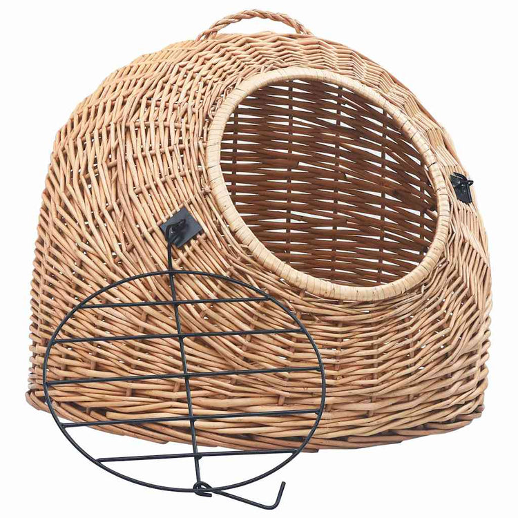 Vidaxl Cat Carrier 50x42x40 cm Bois de saule naturel