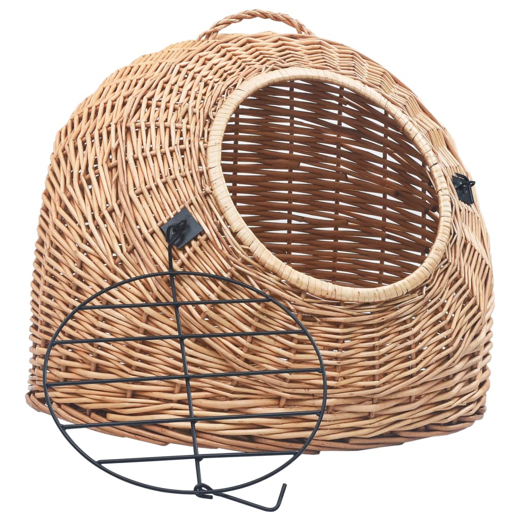 Vidaxl Cat Carrier 60x45x45 cm Bois de saule naturel
