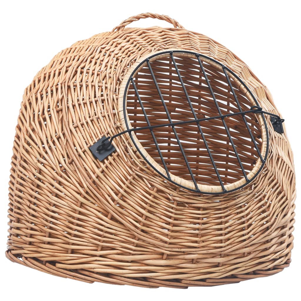 Vidaxl Cat Carrier 60x45x45 cm Bois de saule naturel