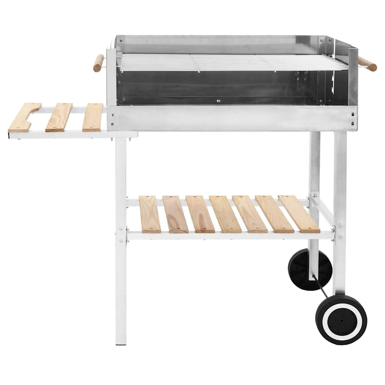 Vidaxl TrolleybarBecue avec 2 étagères charbon de bois xxl en acier inoxydable