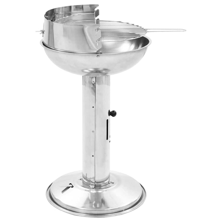 Vidaxl Barbecue Grill sur piédestal en charbon de bois en acier inoxydable