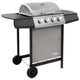 Vidaxl GasbarBecue avec 4 brûleurs de couleur noire et argentée
