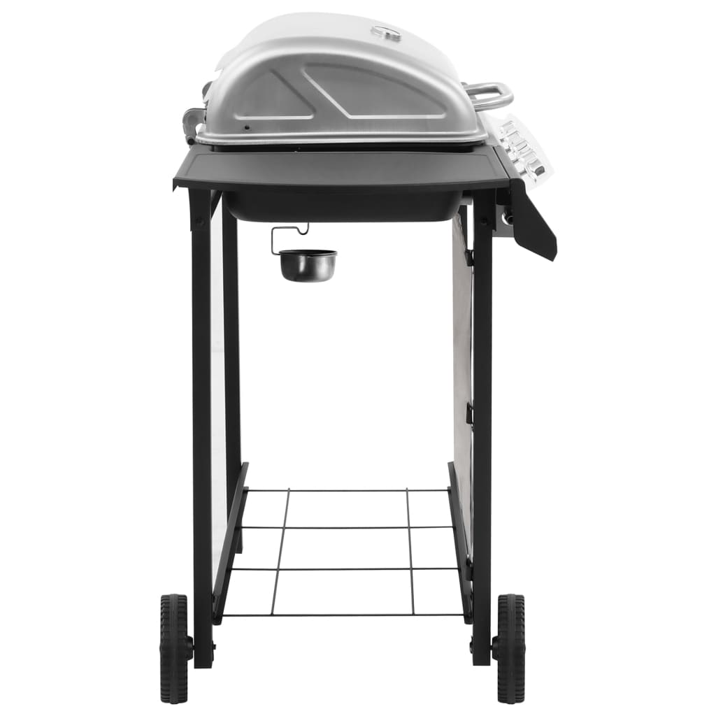 Vidaxl GasbarBecue avec 4 brûleurs de couleur noire et argentée