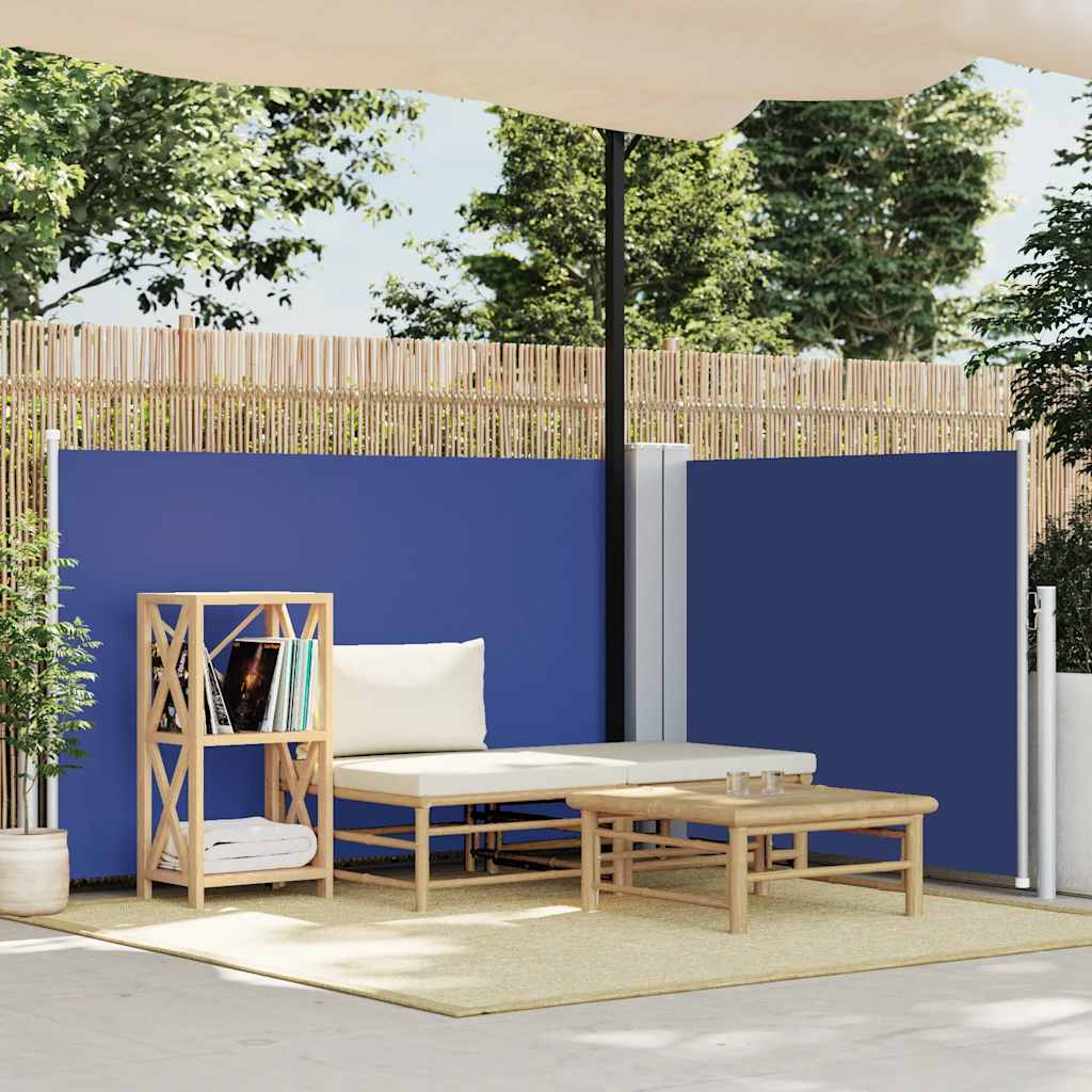 Pare-brise vidaxl extensible 100x600 cm bleu