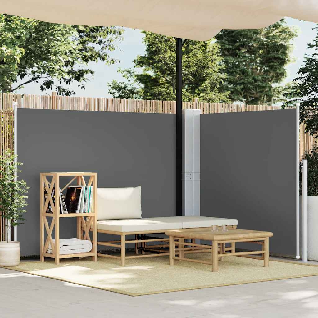 Pare-brise Vidaxl extensible 140x600 cm anthracite