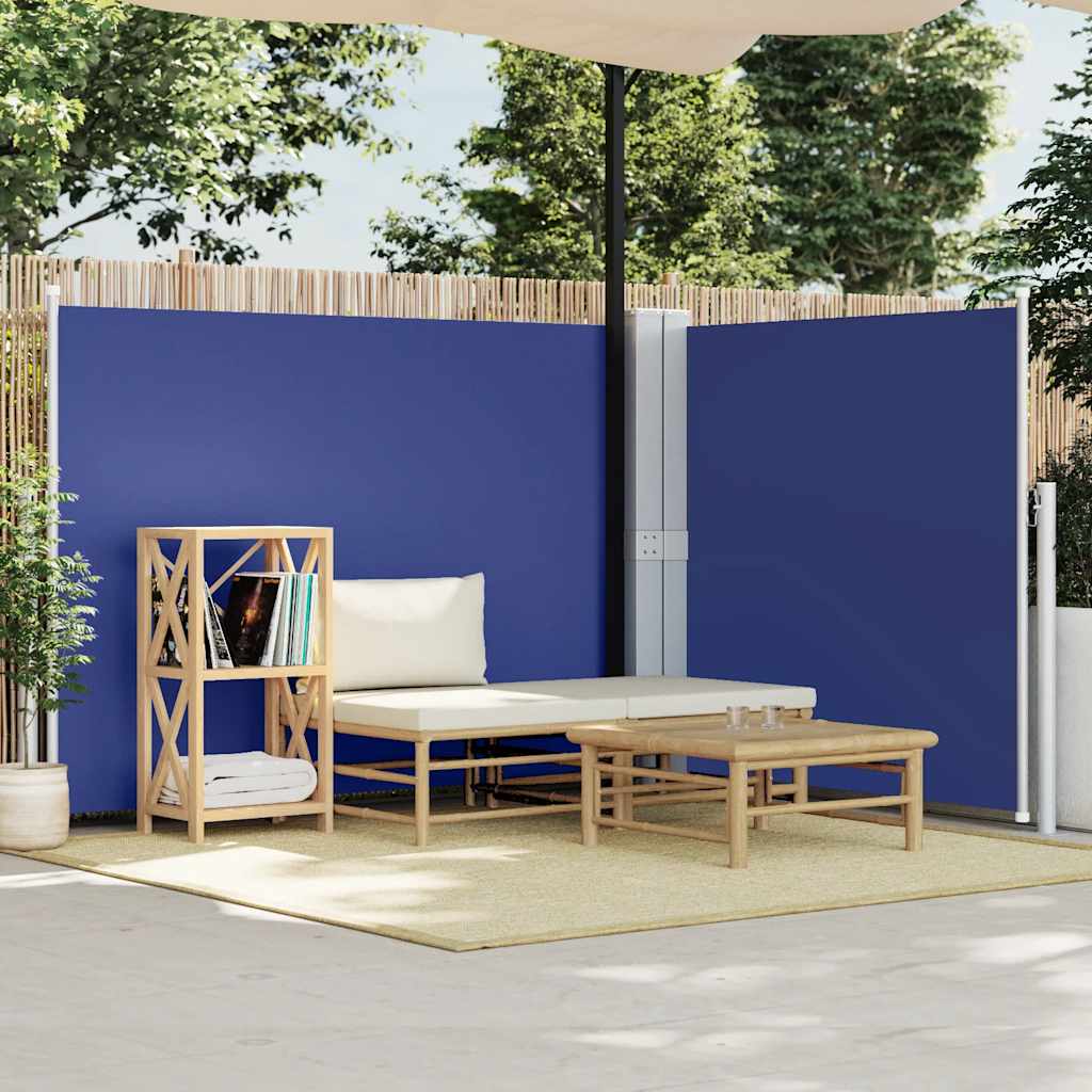 Pare-brise Vidaxl extensible 140x600 cm bleu