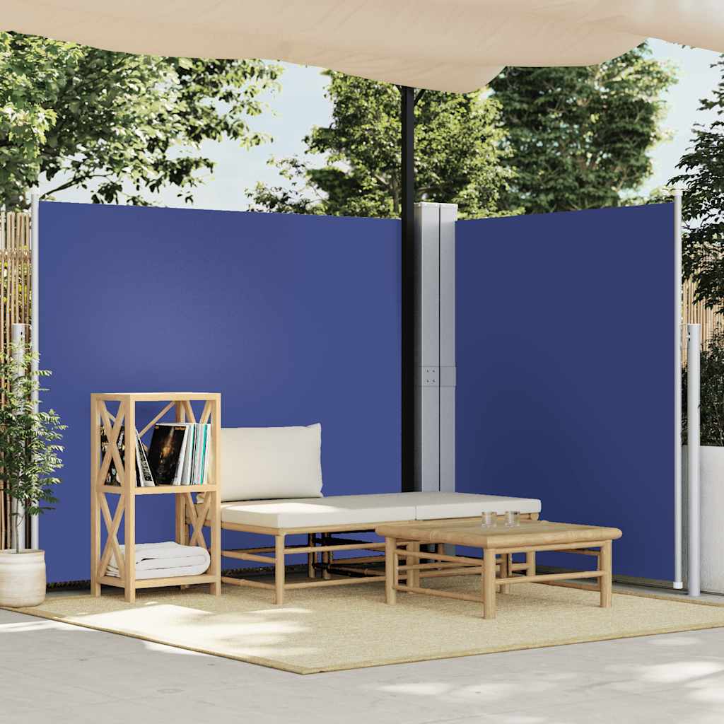 Pare-brise Vidaxl extensible 160x600 cm bleu