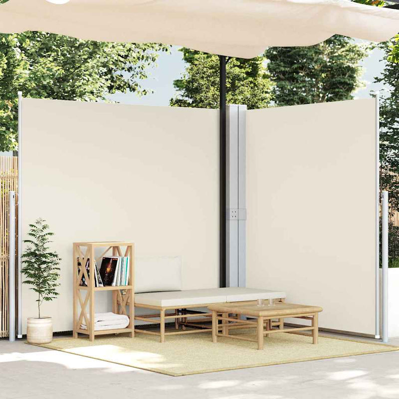 Écran de jardin vidaxl extensible double 170x600 cm crème