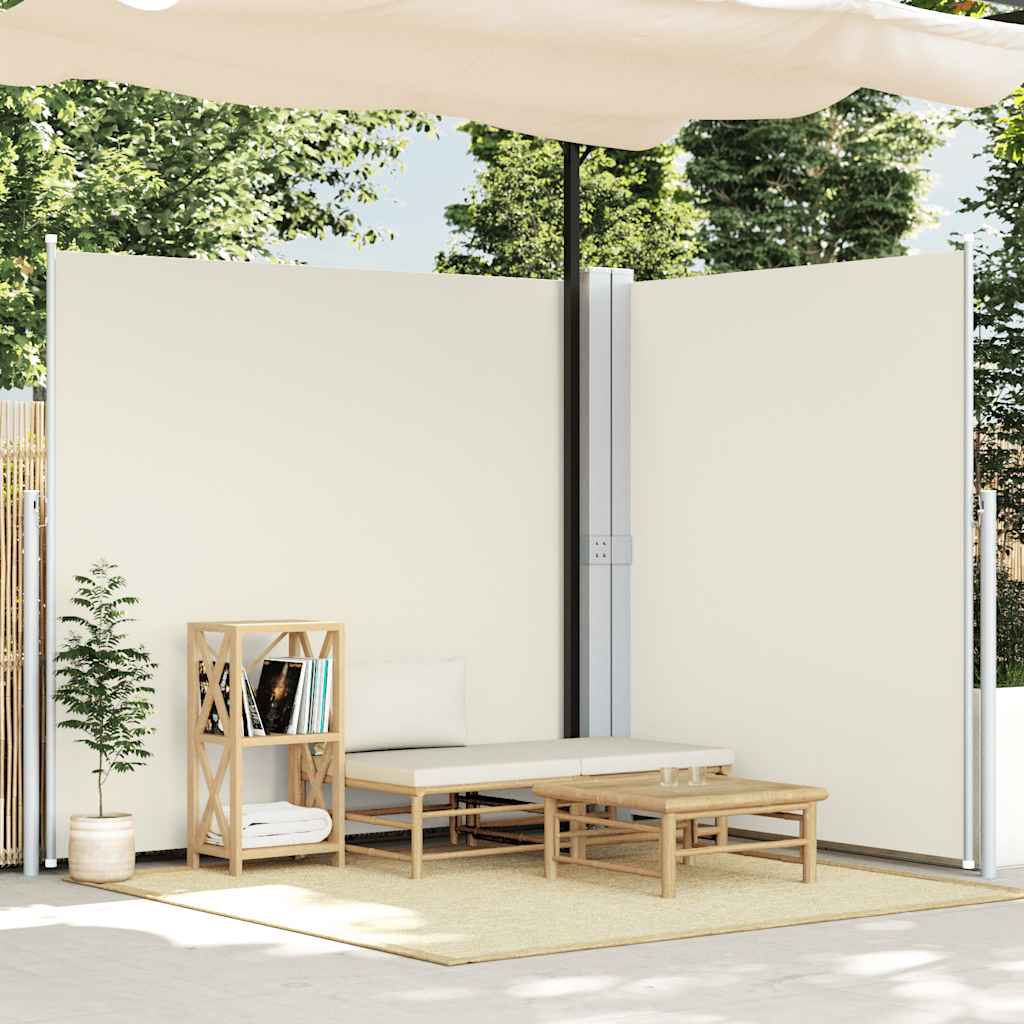 Écran de jardin vidaxl extensible double 170x600 cm crème