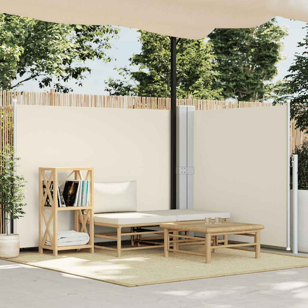En pare-brise Vidaxl extensible 140x1000 cm crème