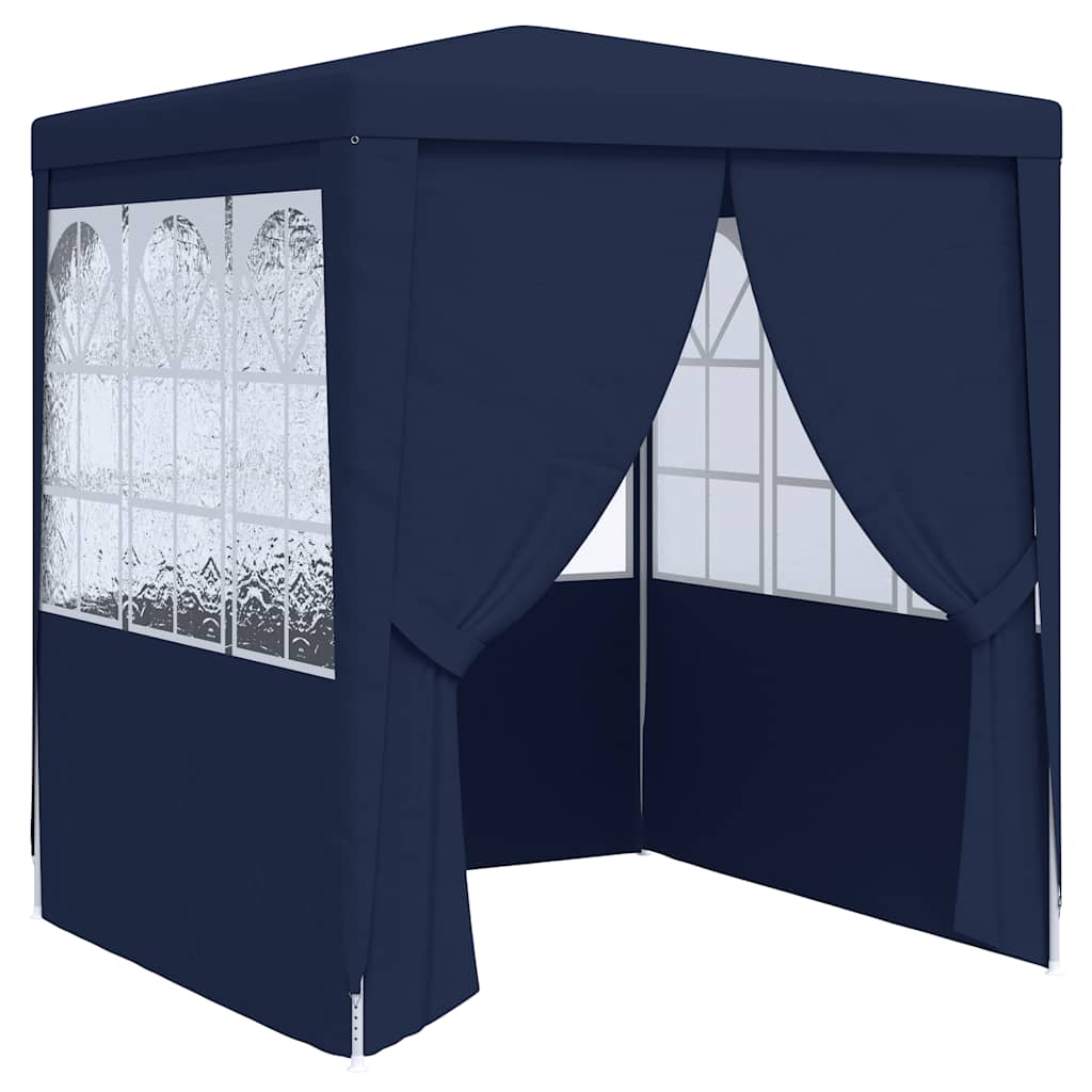 Tente de fête vidaxl avec murs latéraux professionnels 90 g m² 2x2 m bleu