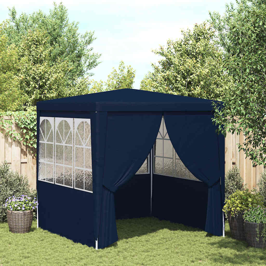 Tente de fête vidaxl avec murs latéraux professionnels 90 g m² 2,5x2,5 m bleu
