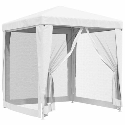 Tente de fête vidaxl avec 4 murs latéraux en mailles 2x2 m blanc
