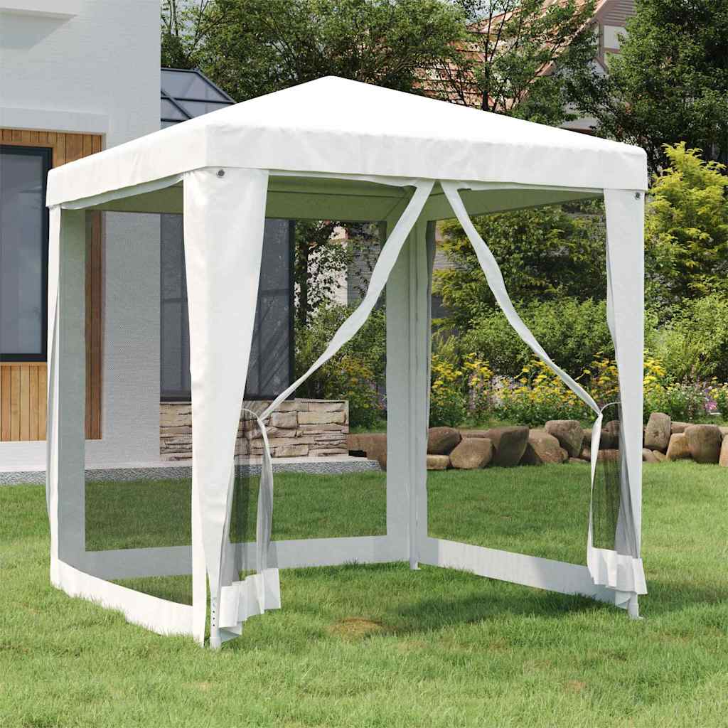 Tente de fête vidaxl avec 4 murs latéraux en mailles 2x2 m blanc