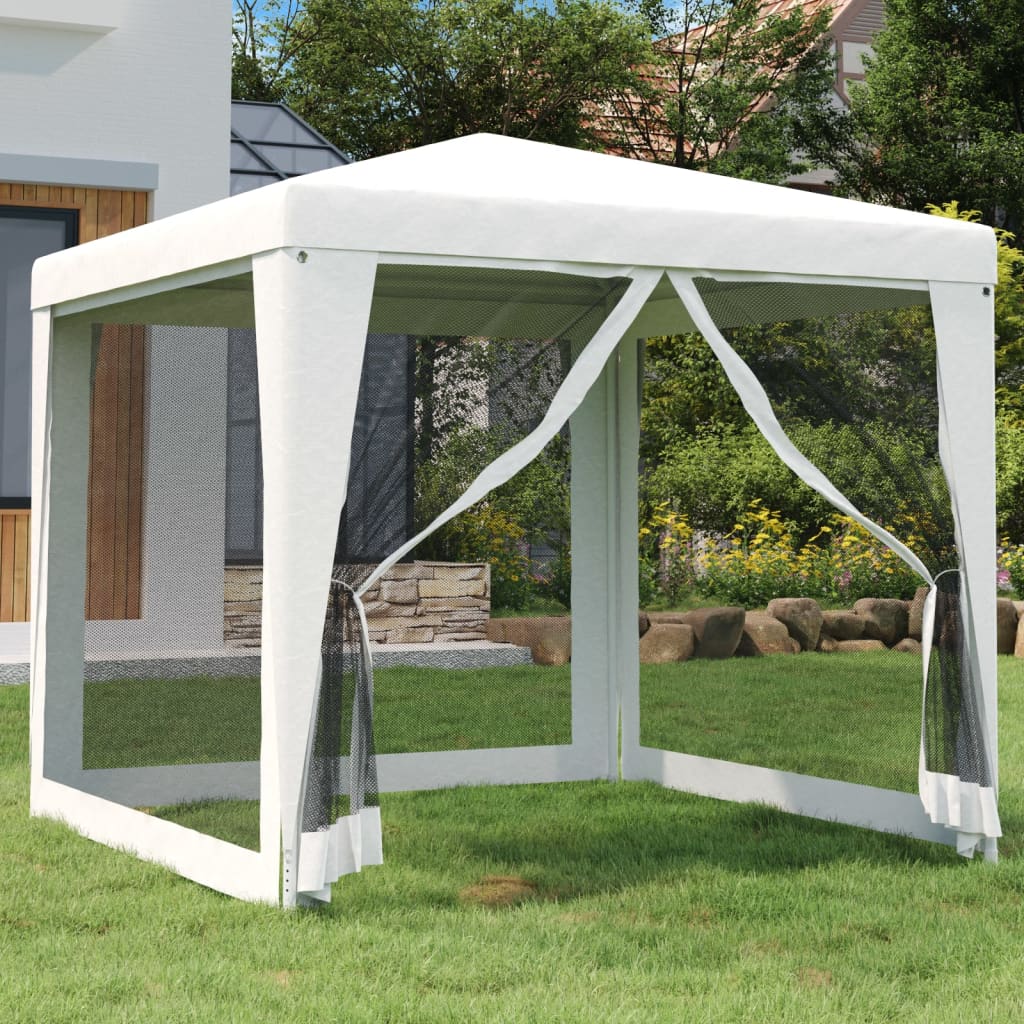 Tente de fête Vidaxl avec 4 murs latéraux de 4 maille 2,5 x 2,5 m blanc
