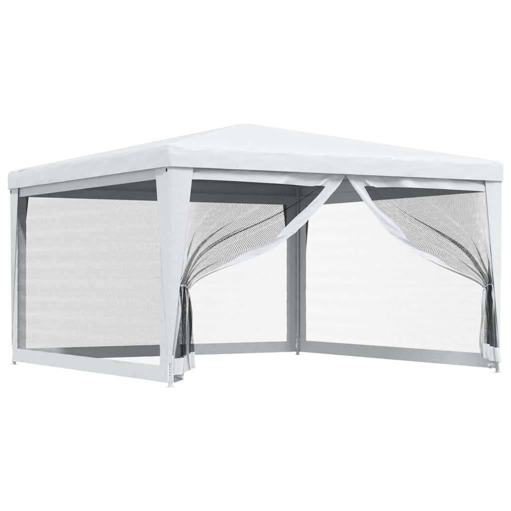 Tente de fête VidaXL avec 4 parois latérales en maille 4x4 m blanc
