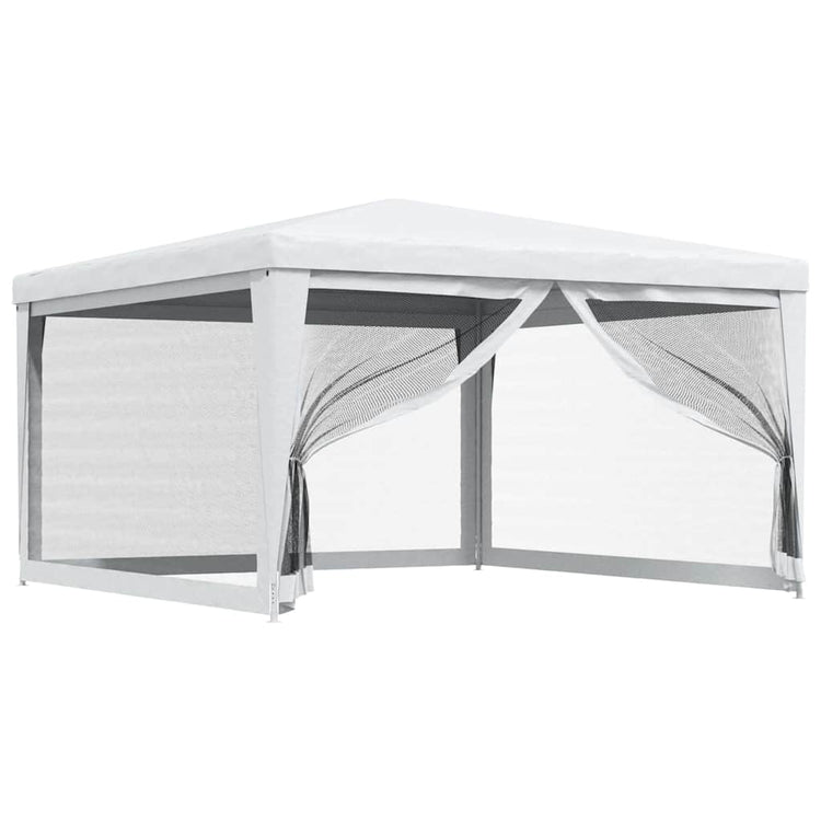 Tente de fête VidaXL avec 4 parois latérales en maille 4x4 m blanc