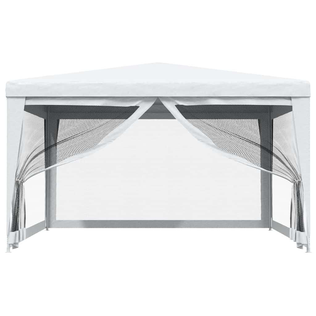 Tente de fête VidaXL avec 4 parois latérales en maille 4x4 m blanc