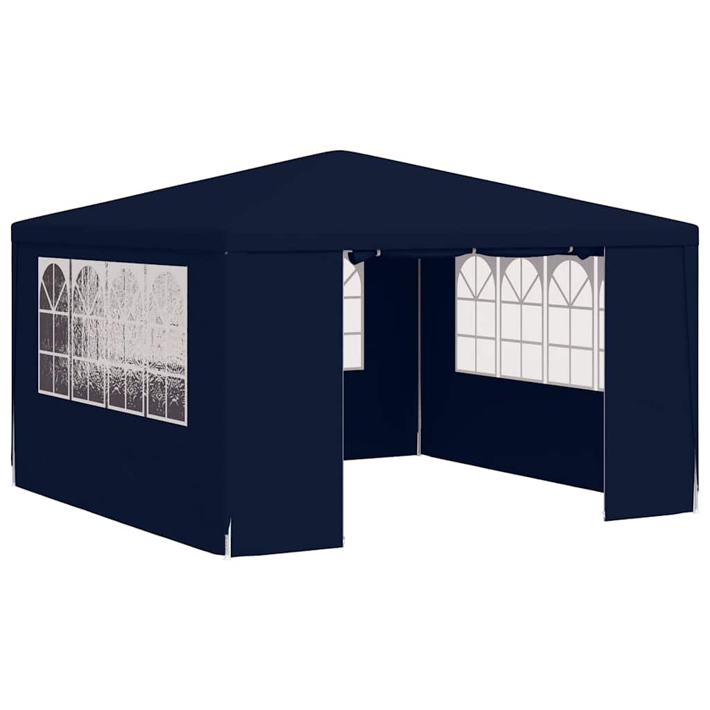 Tente de fête vidaxl avec murs latéraux professionnels 90 g m² 4x4 m bleu