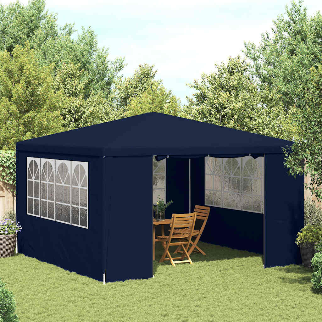 Tente de fête vidaxl avec murs latéraux professionnels 90 g m² 4x4 m bleu