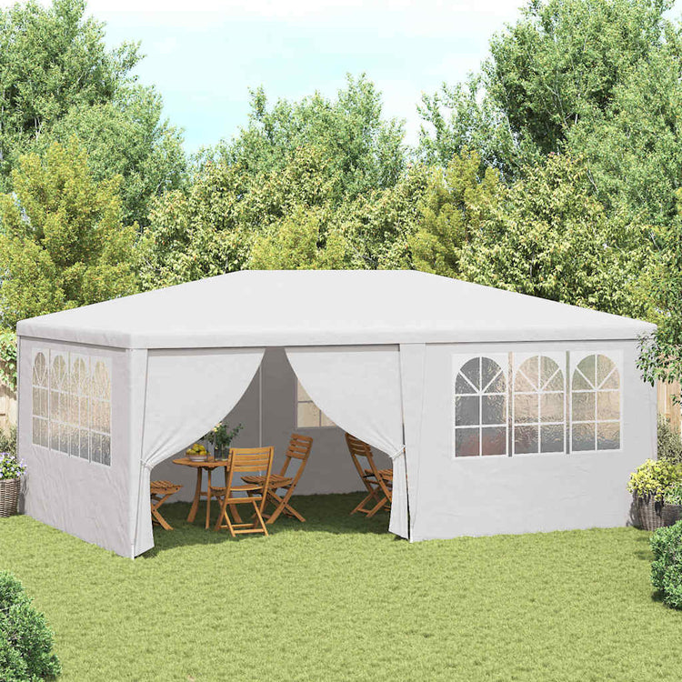 Tente de fête vidaxl avec murs latéraux professionnels 90 g m² 4x6 m blanc