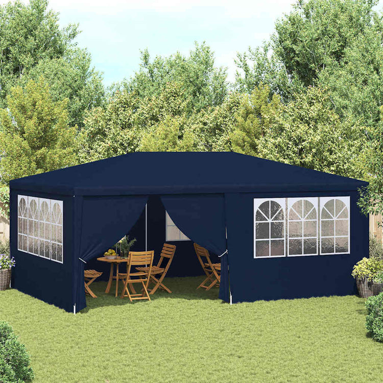 Tente de fête vidaxl avec murs latéraux professionnels 90 g m² 4x6 m bleu