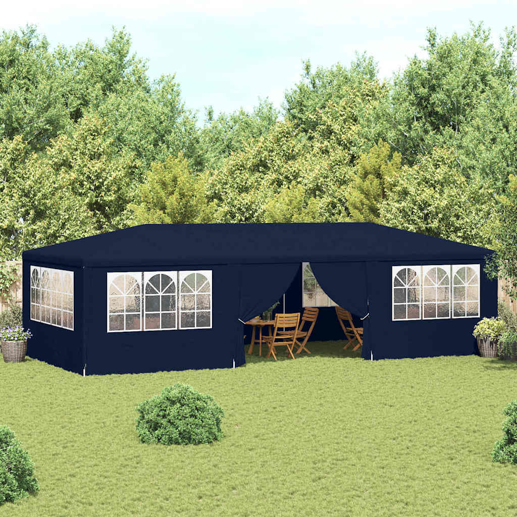 Tente de fête vidaxl avec murs latéraux professionnels 90 g m² 4x9 m bleu
