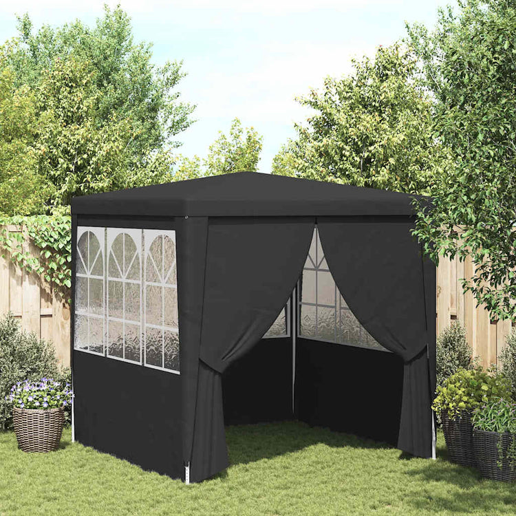 Tente de fête Vidaxl avec murs latéraux professionnels 90 g m² 2x2 m anthracite