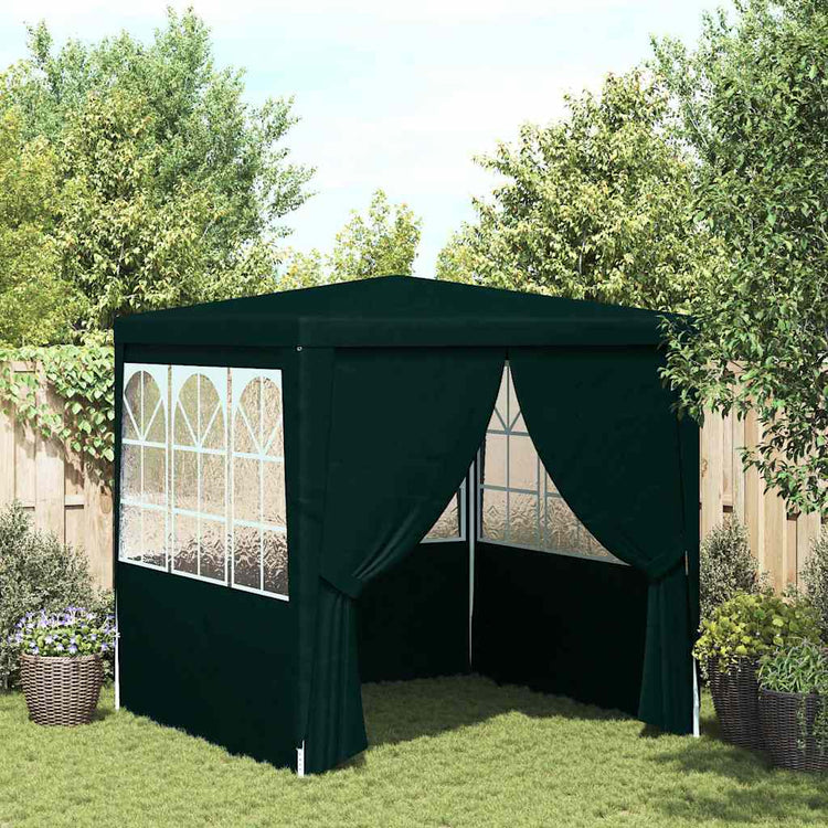 Tente de fête Vidaxl avec murs latéraux professionnels 90 g m² 2x2 m vert