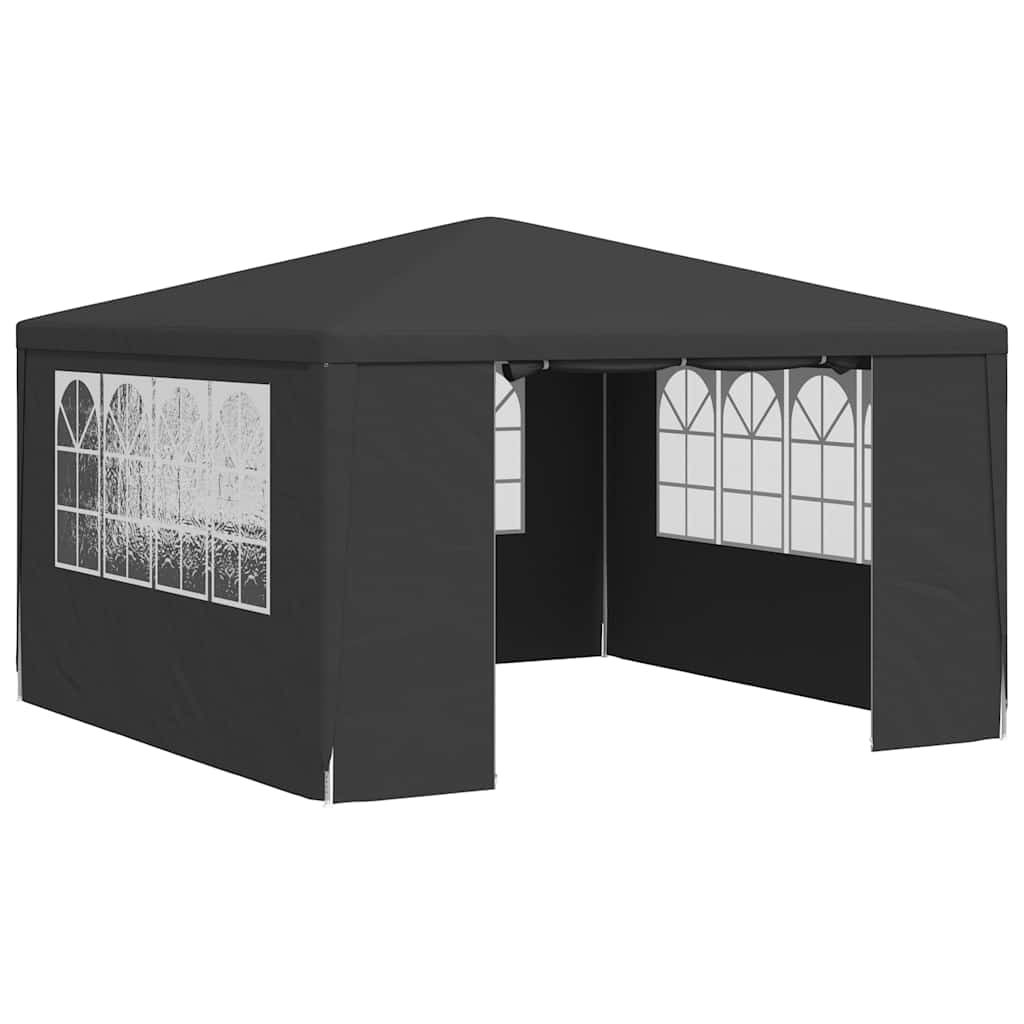 Tente de fête vidaxl avec murs latéraux professionnels 90 g m² 4x4 m anthracite