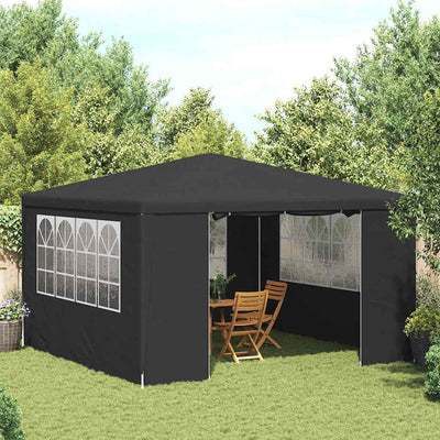 Tente de fête vidaxl avec murs latéraux professionnels 90 g m² 4x4 m anthracite