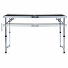 Table de camping Vidaxl pliable 120x60 cm Gray en aluminium