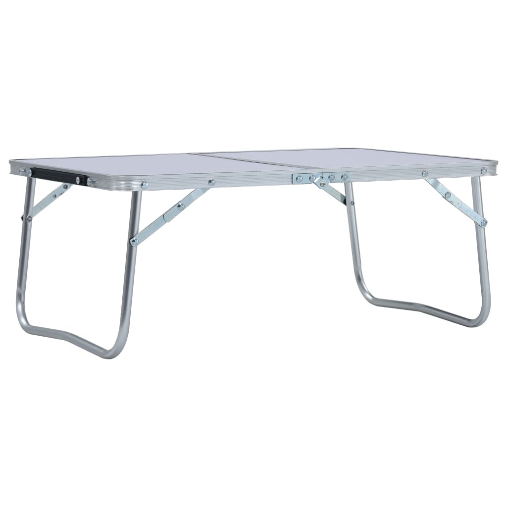 Table de camping vidaxl pliable 60x40 cm en aluminium blanc