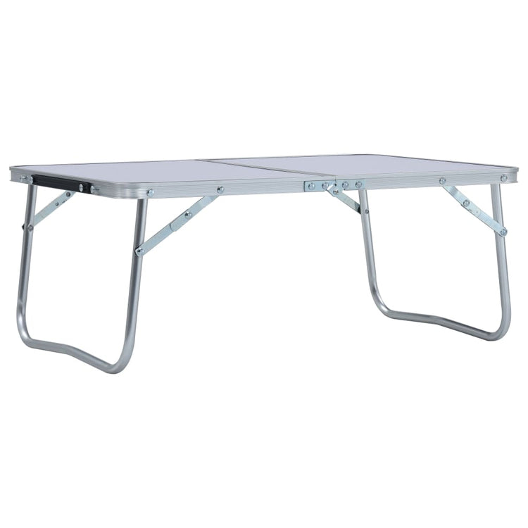 Table de camping vidaxl pliable 60x40 cm en aluminium blanc