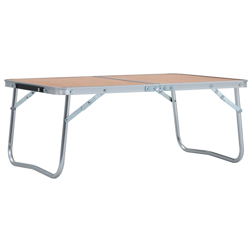 Table de camping vidaxl pliable 60x40 cm en aluminium brun
