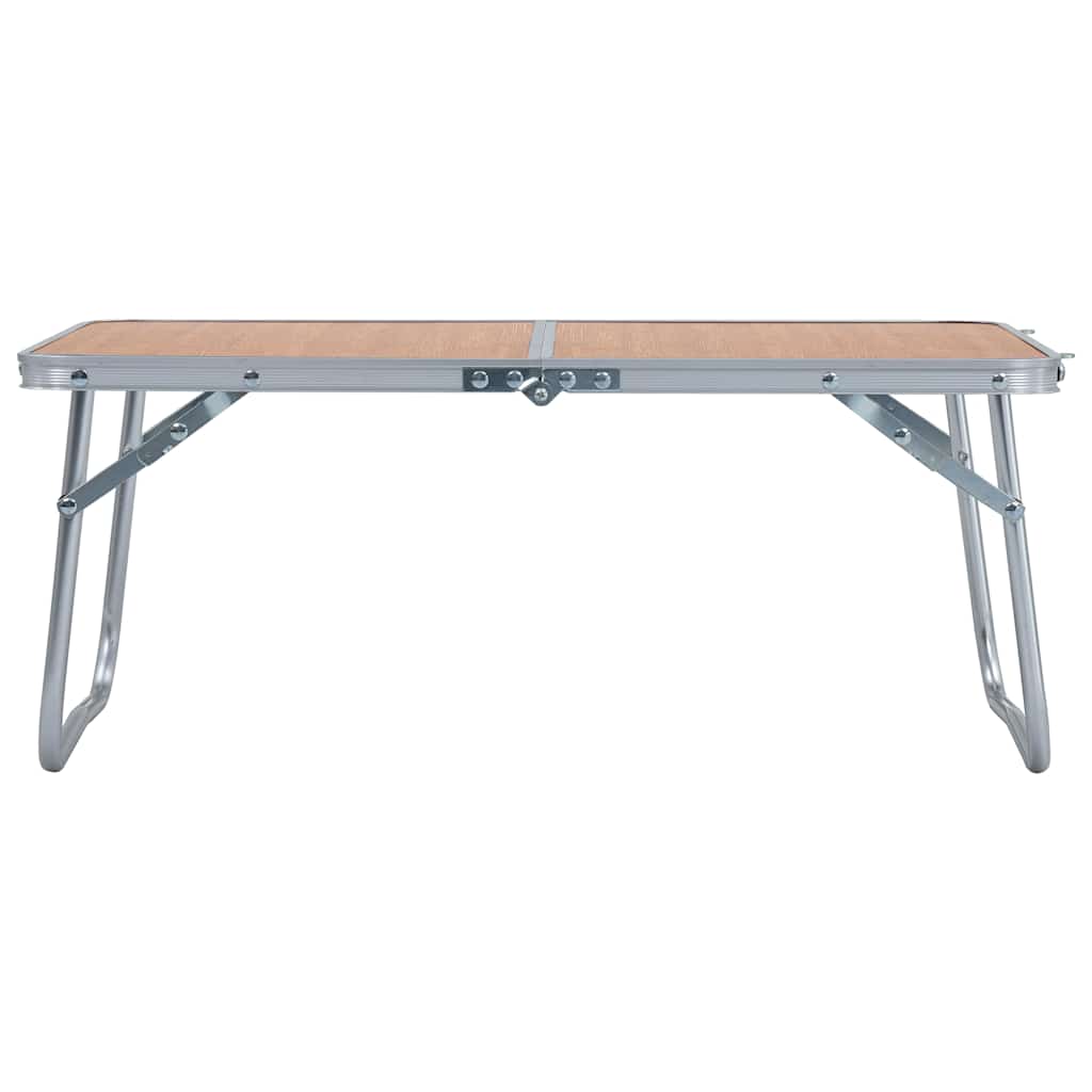 Table de camping vidaxl pliable 60x40 cm en aluminium brun