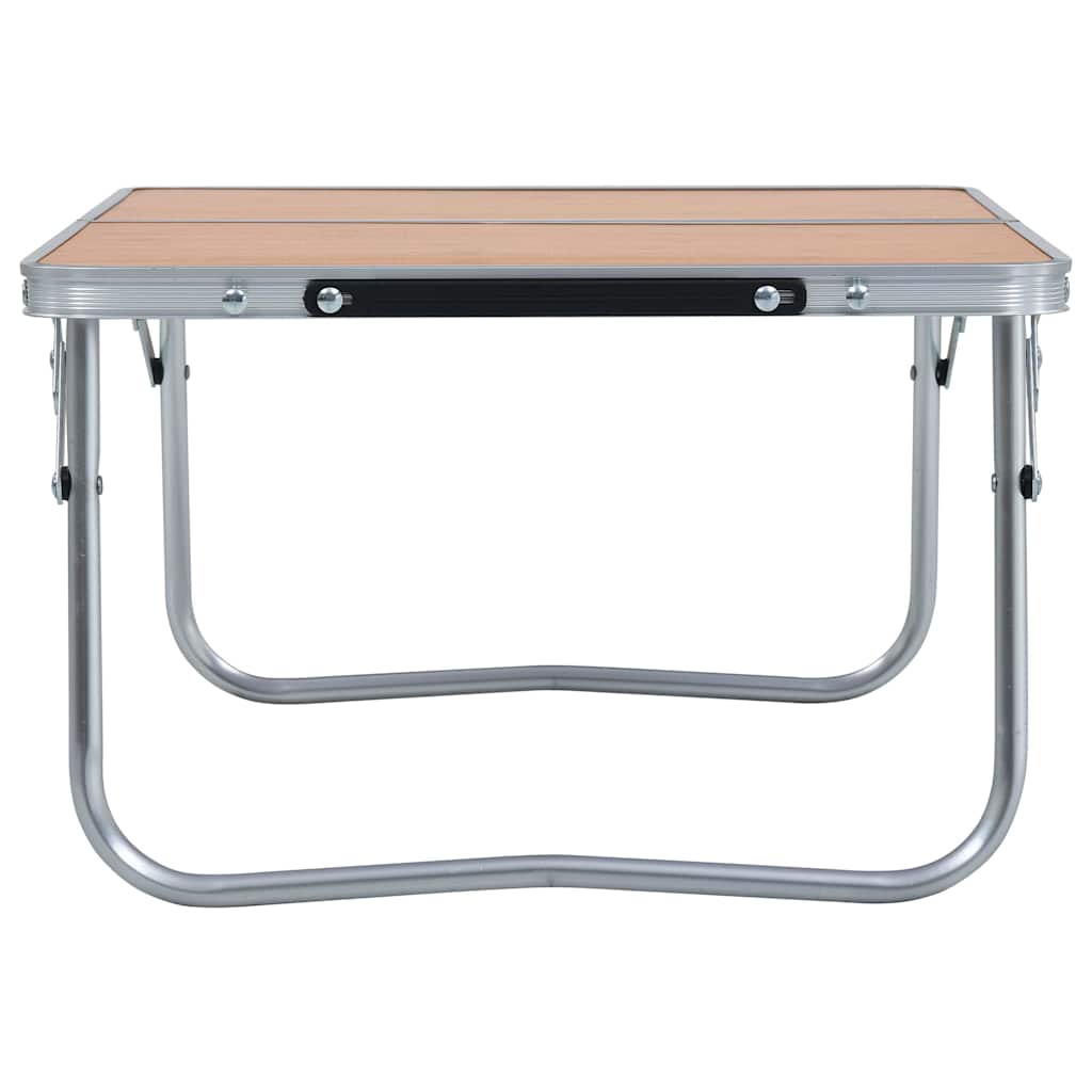 Table de camping vidaxl pliable 60x40 cm en aluminium brun