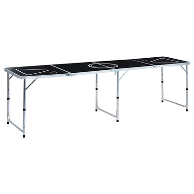 Vidaxl Beer pong table pliable 240 cm noir