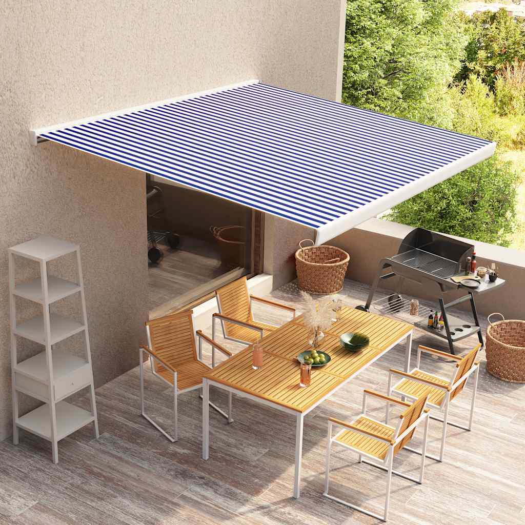 Vidaxl Laifeldoek 450x300 cm toile bleu et blanc