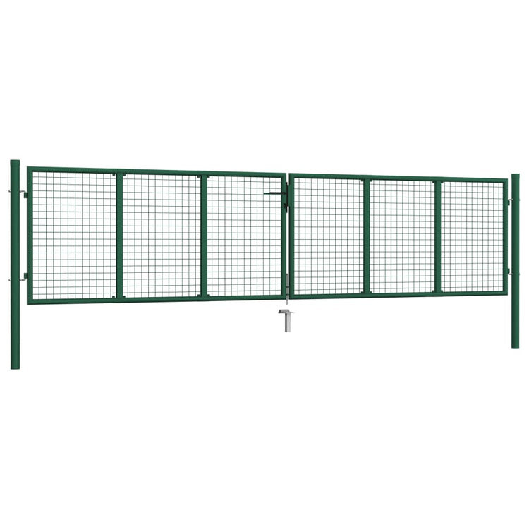 Vidaxl Gaaspoort 390x75 cm en acier vert