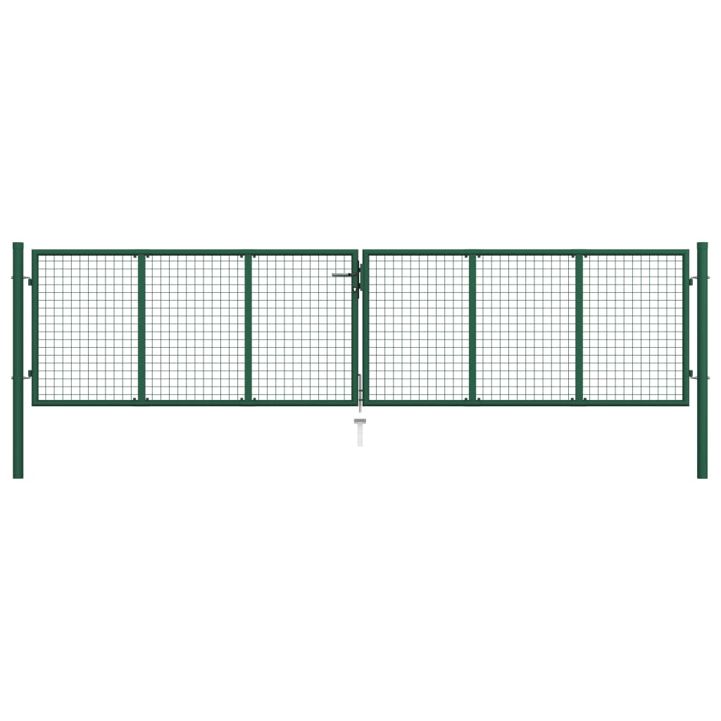 Vidaxl Gaaspoort 390x100 cm en acier vert