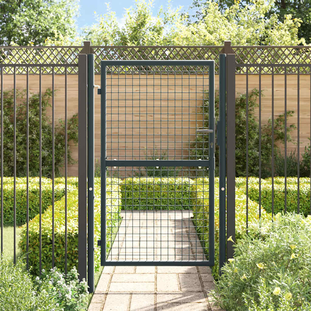 Vidaxl Gaaspoort 100x200 cm Gray en acier galvanisé