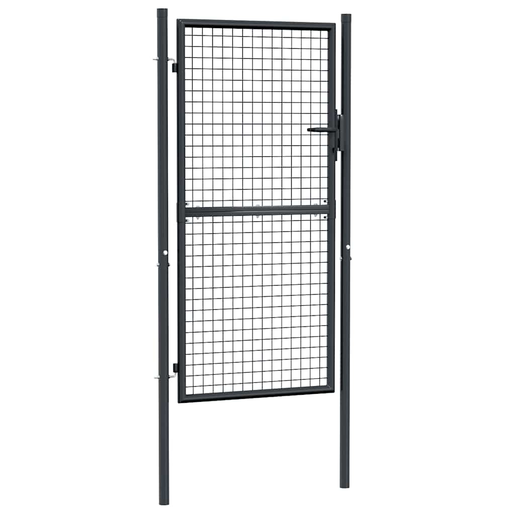 Vidaxl gaaspoort 100x255 cm gris en acier galvanisé