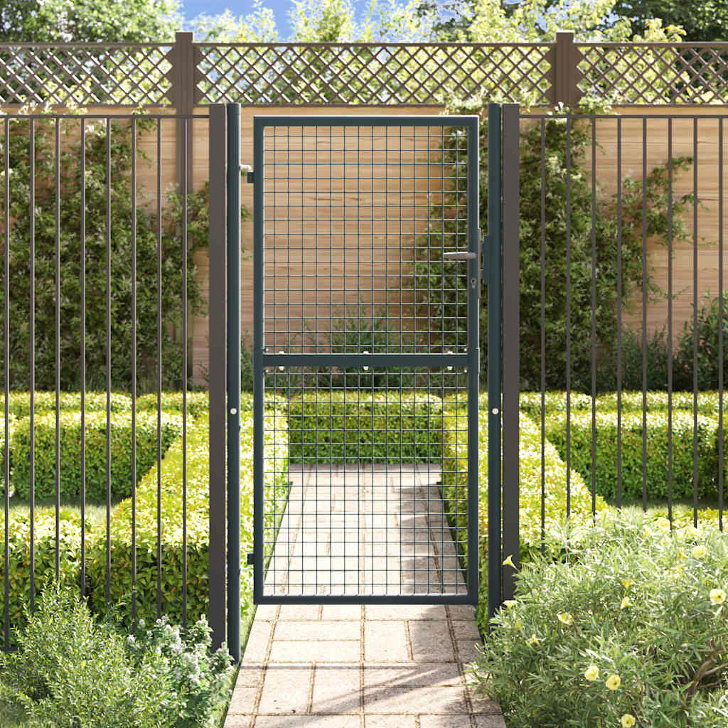 Vidaxl gaaspoort 100x255 cm gris en acier galvanisé