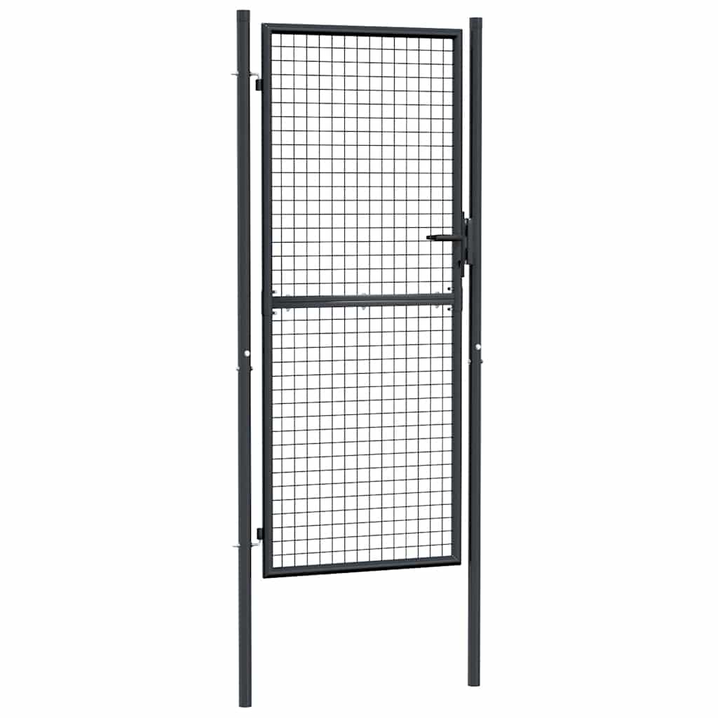 Vidaxl Gaaspoort 100x250 cm Gray en acier galvanisé