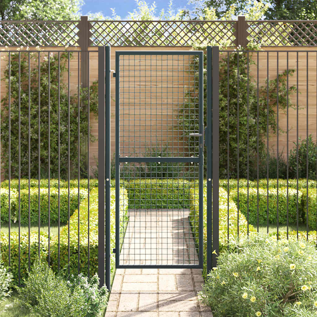 Vidaxl Gaaspoort 100x250 cm Gray en acier galvanisé