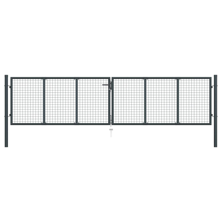 Vidaxl Gaaspoort 400x150 cm Gray en acier galvanisé