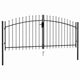 Port vidaxl avec top pointu double 3x1,25 m en acier noir